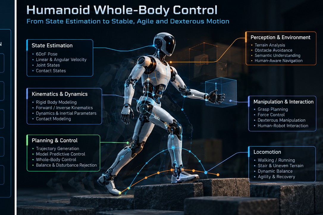 Humanoid whole-body control technical visualization